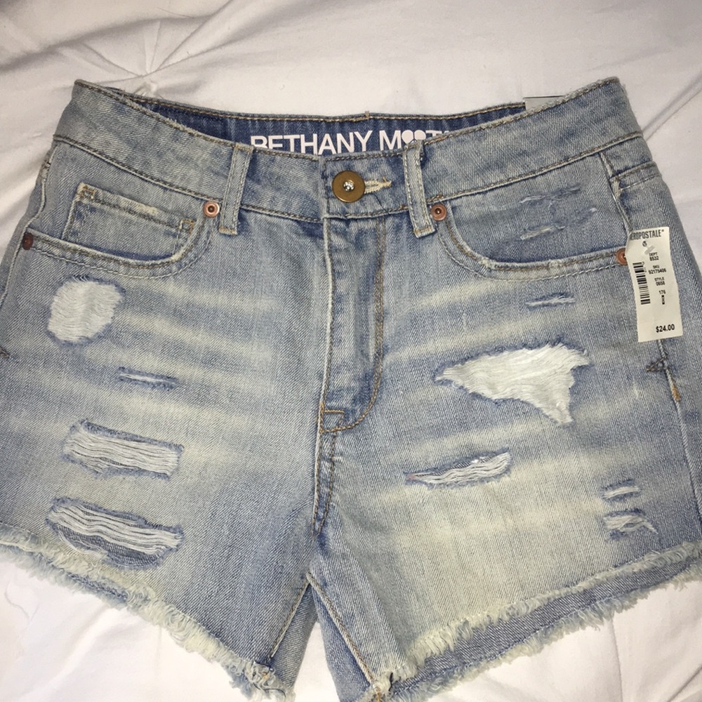 Light Wash, Distressed Aeropostale jean shorts